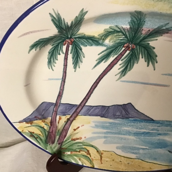 Beautiful Piece of Vintage 90's Hawaiian Tropical Clay Serving Platter. - Picture 2 of 7